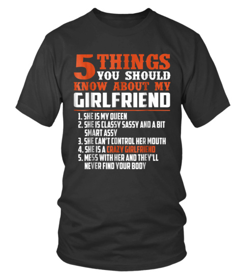 5 things you should know about my girlfriend funny shirt
