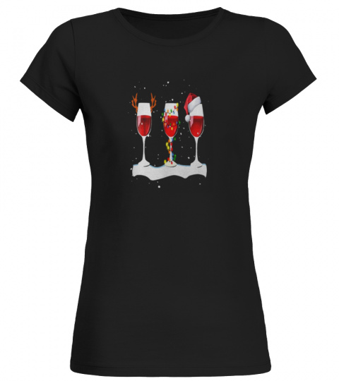 Three Glass Of Red Wine Funny Drinker Christmas Gifts T-Shirt