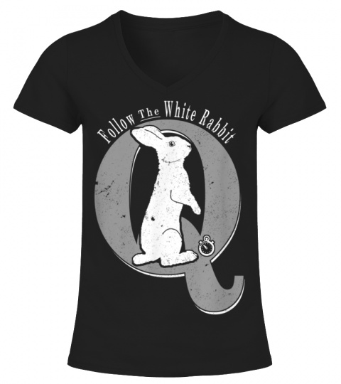 Q Anon T-shirt Follow The White Rabbit Pocket Watch WWG1WGA