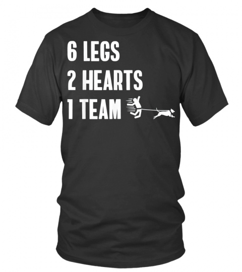 6 Beine 2 Herzen 1 Team Lustig Hund Laufen Canicross T-Shirt