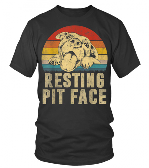 Funny Dog Pitbull Resting Pit Face T-Shirt For Men Women T-Shirt
