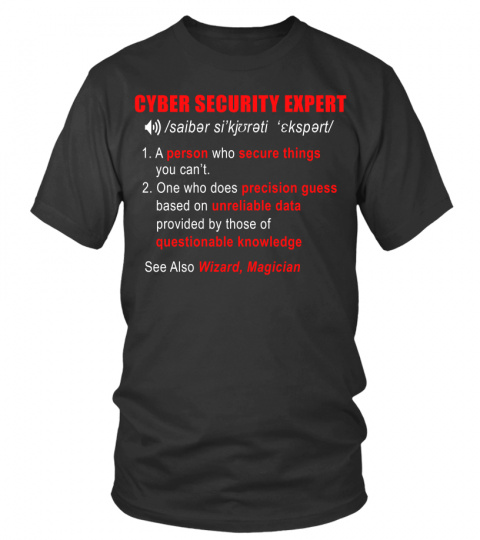 Funny Cyber Security Expert Definition T Shirt