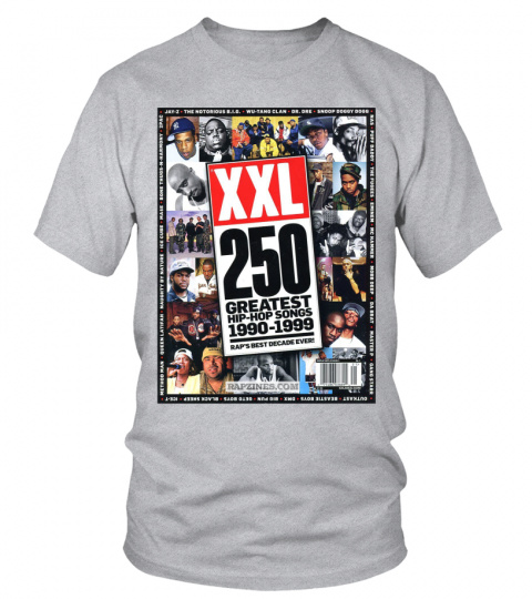 XXL Special Edition 250 Greatest Hip Hop Song 1990-1999 Rap's Best Deacade Ever Black Tshirt