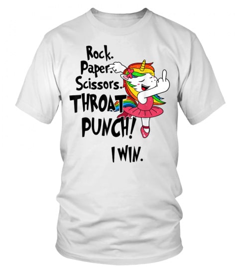 Unicorn rock paper scissors throat punch I win ballet T-Shirt