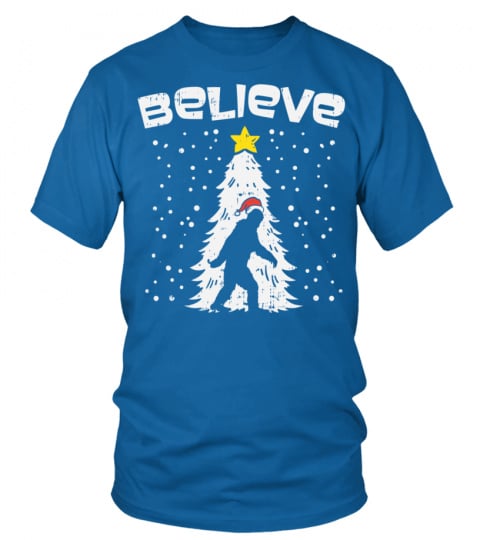 Believe Sasquatch Bigfoot Santa Hat Christmas Tree Gift Sweatshirt