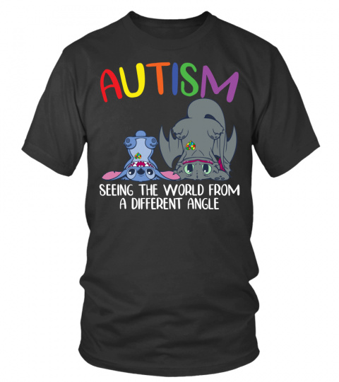 Autism Seeing The World From A Different Angle Stitch and Toothless Shirt