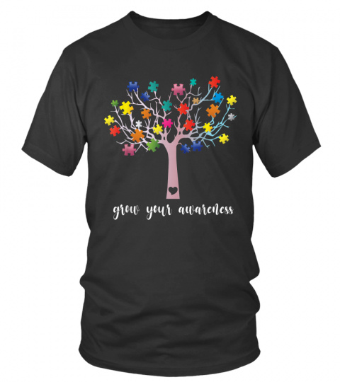 Grow Your Awareness Puzzle Tree Autism Awareness Tshirt