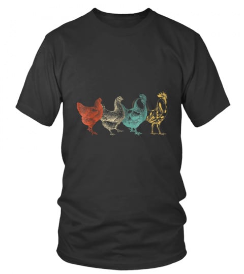 Chicken Vintage T Shirt Funny Farm Poultry Farmer Gifts Tees