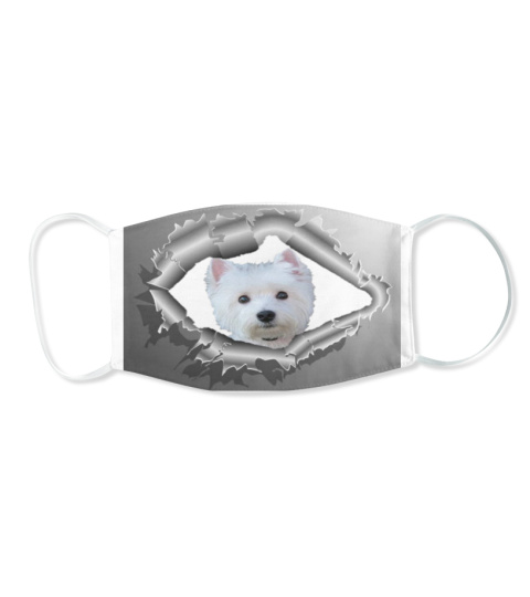 WESTIE TORN OUT DESIGN FACE MASK