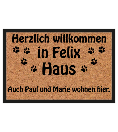 - PERSONALISIERTE FUSSMATTE FÜR TIERBESITZER -LIMITIERTE EDITION-