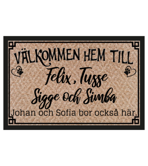 -4 NAMN - PERSONLIG HUSDJURSMATTA -BEGRÄNSAD UPPLAGA