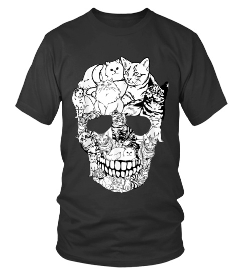 cat skull t shirt