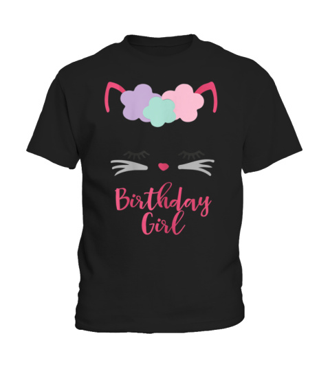 Kitten Birthday T-Shirt Cat Gift, Kitty Birthday Girl Outfit