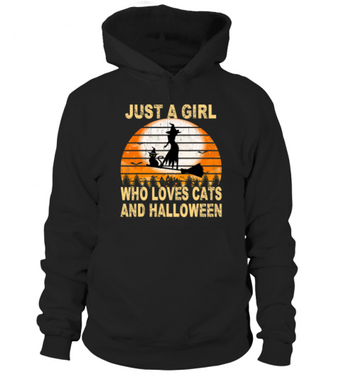 Just a girl who loves cats and Halloween shirt