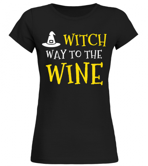 Funny Drinking Halloween Witch Way To The Wine Womens T-Shirt Copy