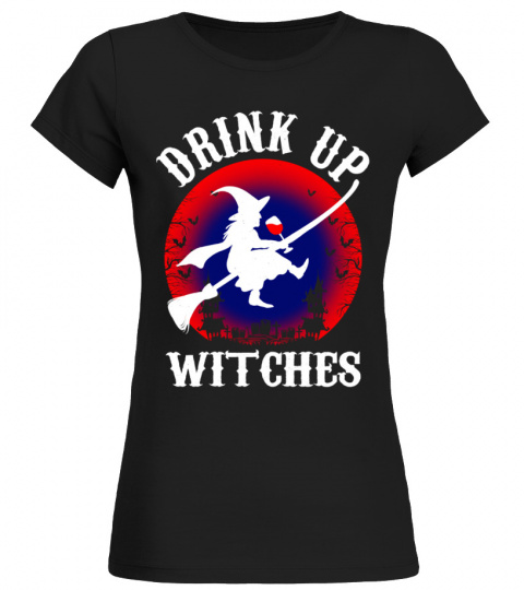 Drink Up Witches - Wine Funny Drinking Halloween Long Sleeve T-Shirt