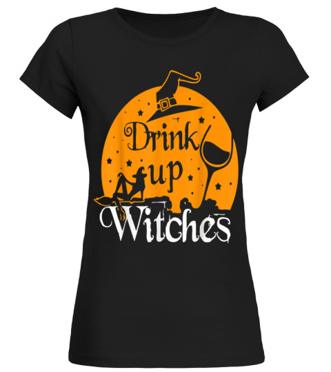 drink up witches funny halloween witch drinking wine gift 