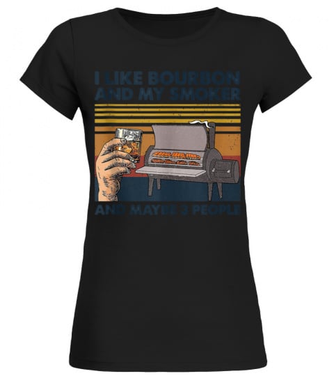 I Like Bourbon And My Smoker And Maybe 3 People Wine Vintage Tank Top