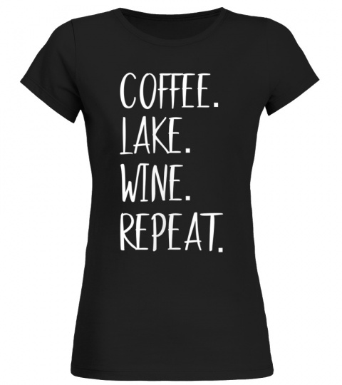 womens lake life apparel lake lover gifts coffee lake wine repeat v-neck 