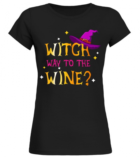 Witch Way To The Wine Funny Drinking Halloween T-Shirt