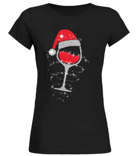 womens wine glasses santa hat christmas funny wine lover gifts xmas v-neck 