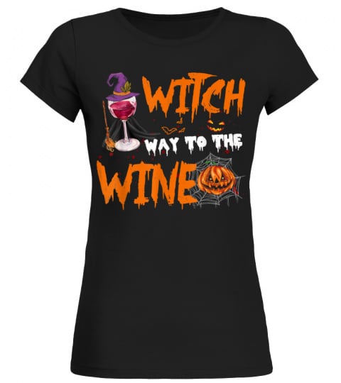 Witch Way To The Wine Funny Halloween Costume Party Lovers T-Shirt