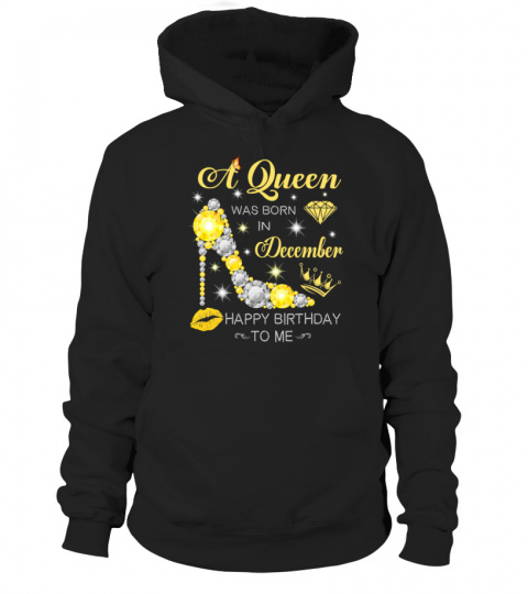 A Queen Was Born In December-Glitter Diamond--Shoes-Birthday T-Shirt