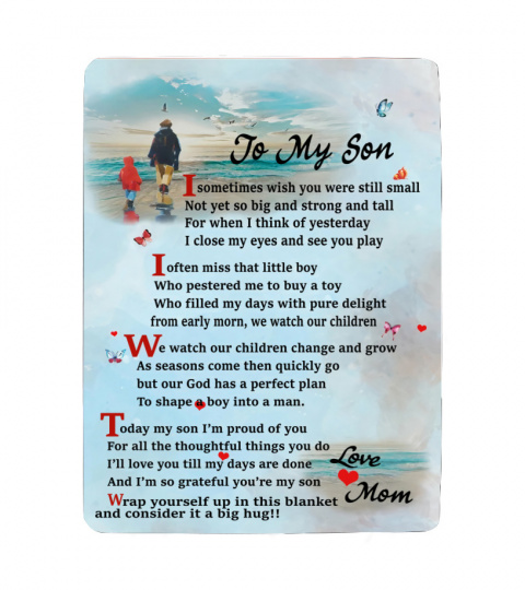 To my son i sometimes wish you were still small Quilt Fleece Blanket