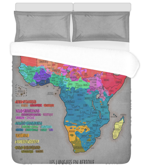 Les langues d'Afrique | original | avec frontières (lit) - Bed Linen