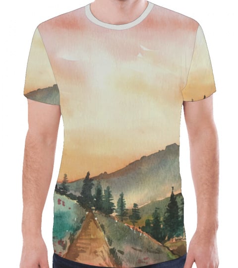 Coucher de soleil montagne t-shirt