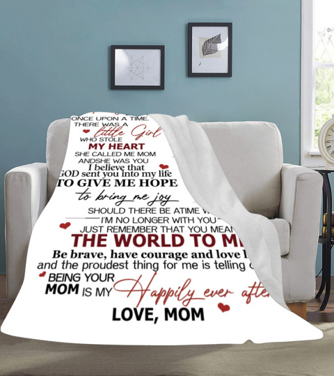 To My Daughter My Heart The World To Me Love Mom Quilt Fleece Blanket