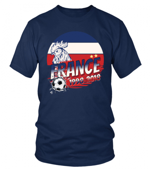 Tee shirt Equipe de France 1998 - 2018 2 étoiles