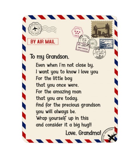 EN - BLANKET TO MY GRANDSON - GRANDMA