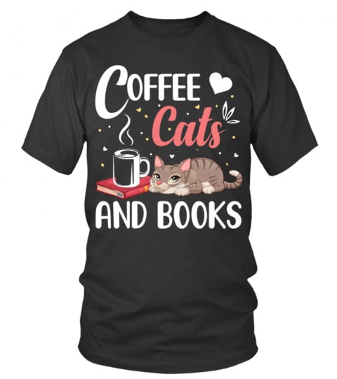 Coffee cats and books