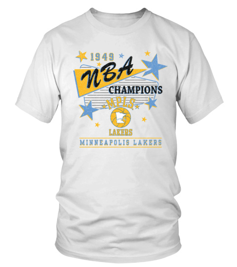 1949 NBA champions MPLS Lakers 75th franchise first ringer t-shirt