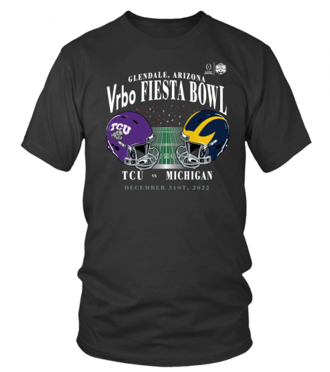 College Football Playoff Michigan Wolverines Vs Tcu Horned Frogs 2022 Fiesta Bowl Matchup Old School Tee