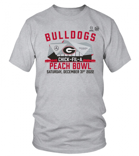 Official Fanatics Branded Georgia Bulldogs Chick Fil A College Football Playoff 2022 Peach Bowl Gameday Stadium T-Shirt