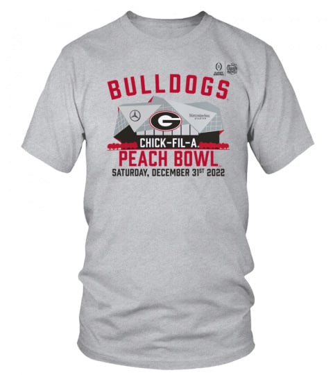 Official Georgia Bulldogs Chick Fil A College Football Playoff 2022 Peach Bowl Gameday Stadium T-Shirt