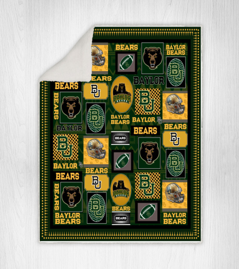 NCAA Baylor Bears Sherpa Fleece Blanket University Football Fan