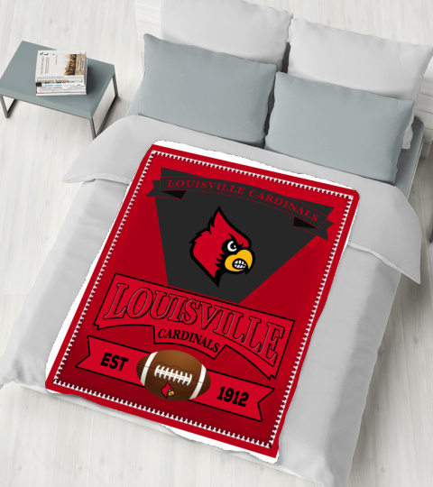 Coperta - NCAA Louisville Cardinals Sherpa Fleece Blanket College Student  Gift 001