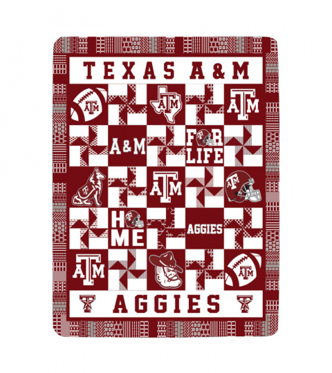 Texas A&amp;M Aggies Sherpa Fleece Blanket Gifts for NCAA Fans 001