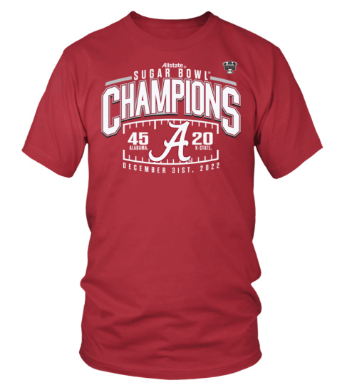 Fanatics Branded Red Crimson Alabama Crimson Tide 2022 Sugar Bowl Champions Score T-Shirt