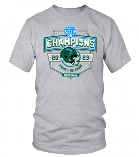 Men's Heather Gray Tulane Green Wave 2023 Cotton Bowl Champions Locker Room T-Shirt