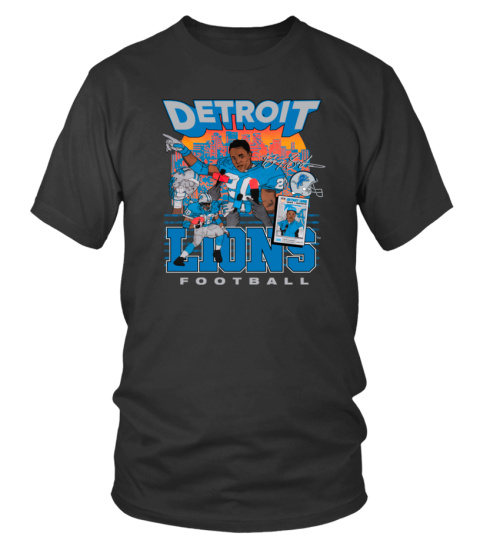 Men's SMPLFD Barry Sanders Black Detroit Lions T-Shirt