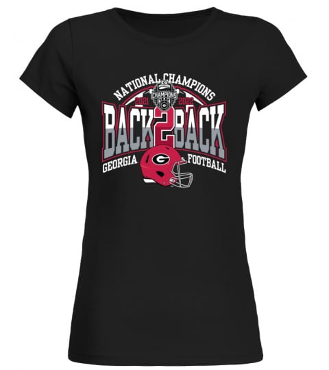 UGA Football Merch - College Football Playoff 2022 Women’s Georgia Bulldogs Back To Back National Championship Tshirt