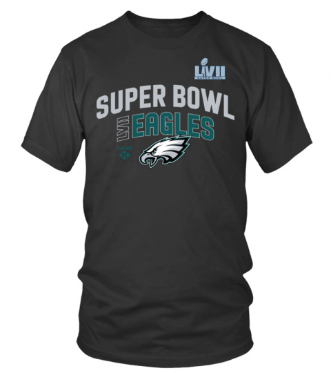 Official Philadelphia Eagles Super Bowl LVII Team Logo Lockup T-Shirt