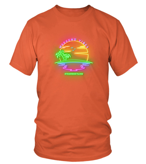 Strandshirt mit großem NEON Rückenaufdruck "WEEKEND VIBES"