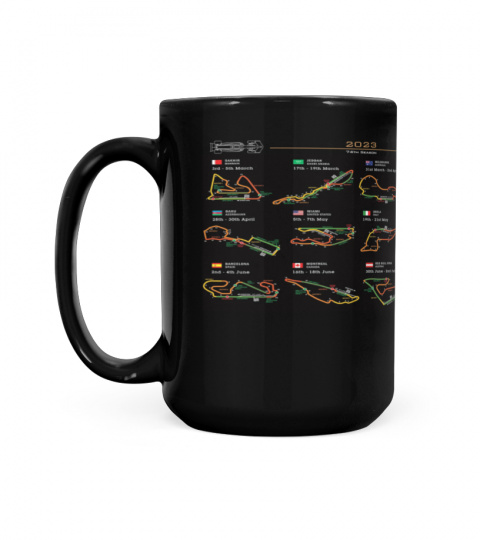 2023 Formula 1 Calendar Mugs, Formula 1 Racing  Detailed Season 2023 Coffee Mug For Friends Birthday Christmas Gift 11oz 15oz