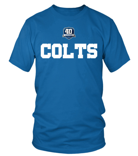 Nflshop 2023 Indianapolis Colts Royal 40th Anniversary Shirt