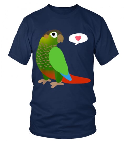 Funny Green Cheek Conure With Heart